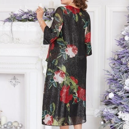 Women's Casual Round Neck Printed Dress