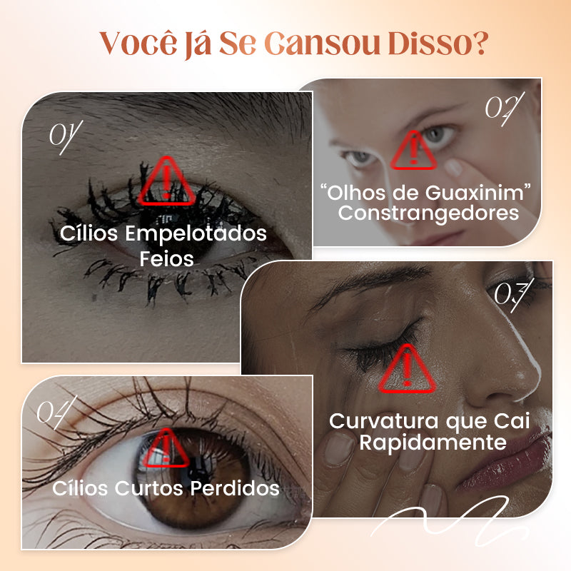 ✨Rímel à prova d'água com fibras – alonga e curva os cílios instantaneamente