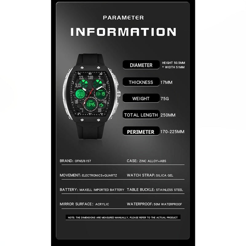 🎁Weihnachtsangebot 50 % Rabatt🎄Sportliche, leuchtende Digital-Automatikuhr für Herren