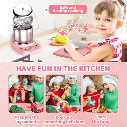 🔥 50% RABATT! 🎁👧🏻 Realistisches Mini-Kochset – Komplettes 22-teiliges Set mit Herd und Küchenutensilien für Kinder | Perfekt als Geschenk 🍳👨‍🍳