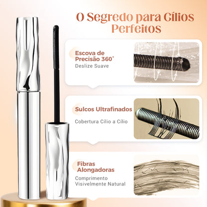 ✨Rímel à prova d'água com fibras – alonga e curva os cílios instantaneamente