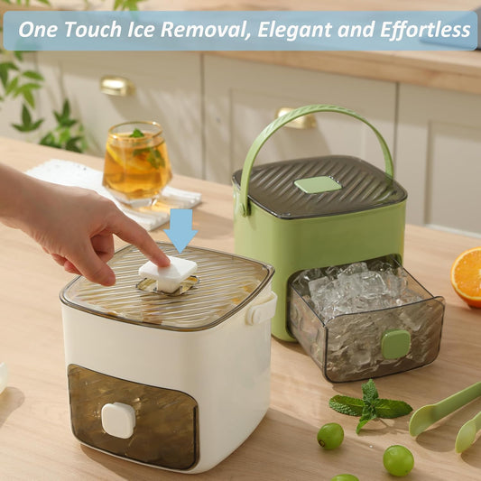 Portable Ice Maker with Lid and Storage Box