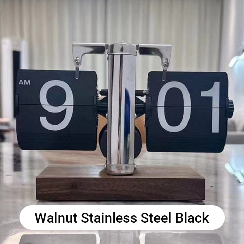 🎁Moderne digitale mechanische Retro-Klappuhr mit internem Zahnradantrieb