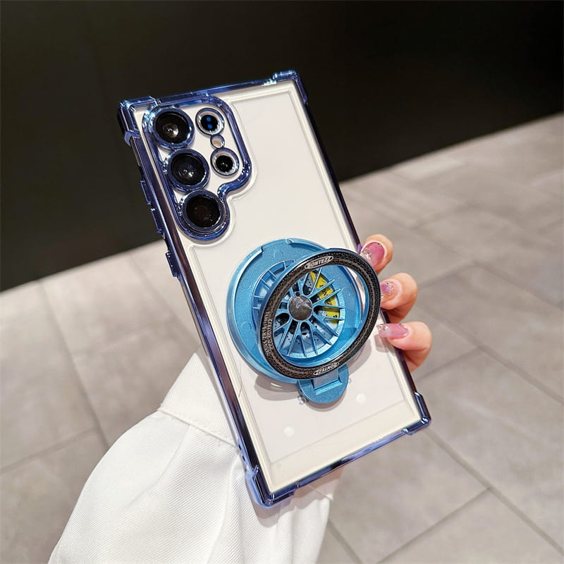 Capa brilhante para iPhone com suporte para espelho magnético