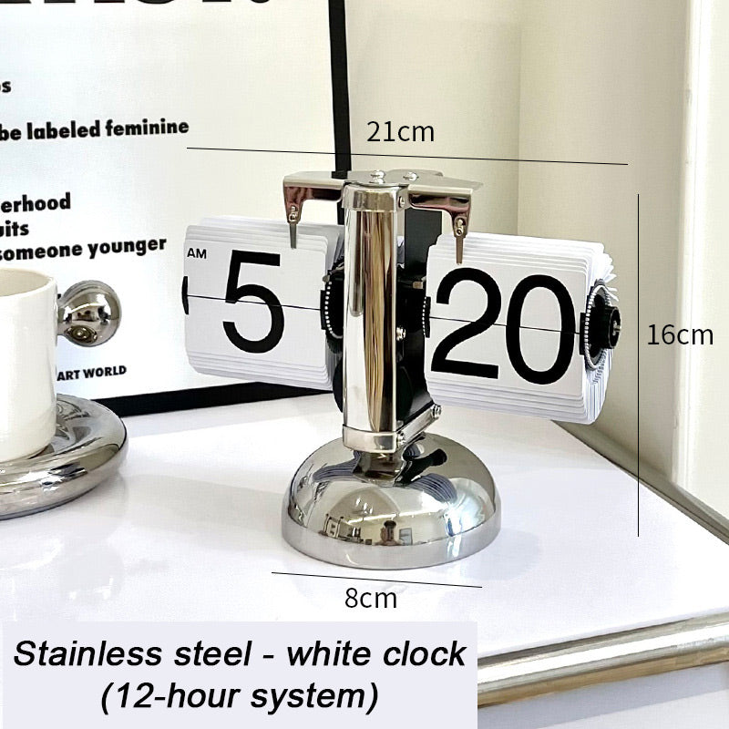 🎁Moderne digitale mechanische Retro-Klappuhr mit internem Zahnradantrieb