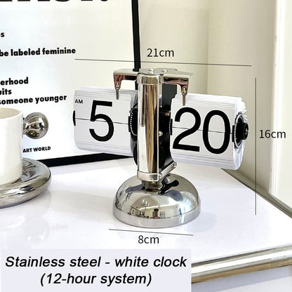 🎁Moderne digitale mechanische Retro-Klappuhr mit internem Zahnradantrieb