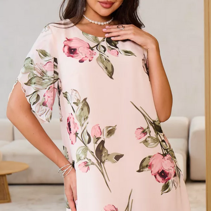 Blush Petal Flow Chiffon Dress