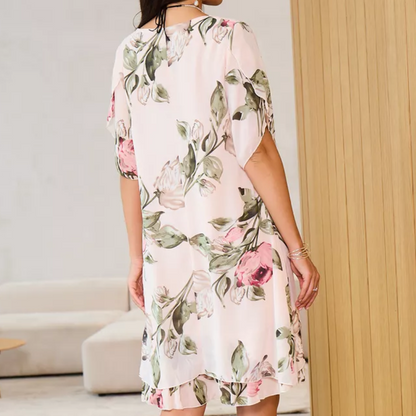 Blush Petal Flow Chiffon Dress