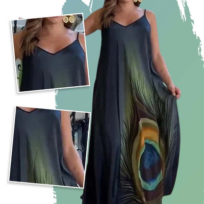 Floral Loose Fit Spaghetti Strap Maxi Dress