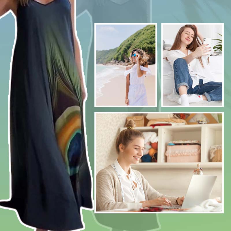 Floral Loose Fit Spaghetti Strap Maxi Dress