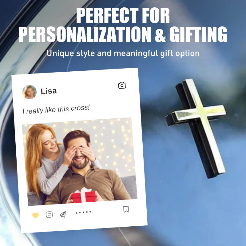 🚗✝️ Metallischer 3D-Kreuz-Aufkleber zur Selbstklebung für Kratzer am Auto