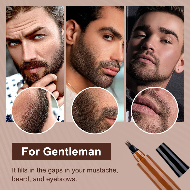 🎁Compre 1 e ganhe 1 grátis🔥Caneta impermeável com quatro pontas para barba e sobrancelhas✨