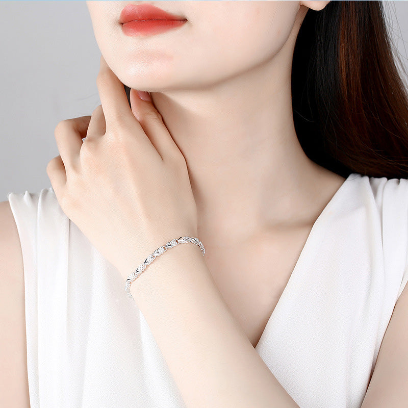 Pulseira Elegante de Trevo da Sorte Brilhante