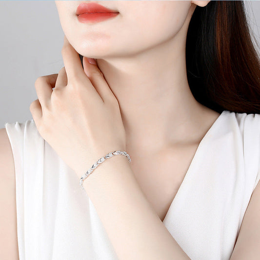 Pulseira Elegante de Trevo da Sorte Brilhante