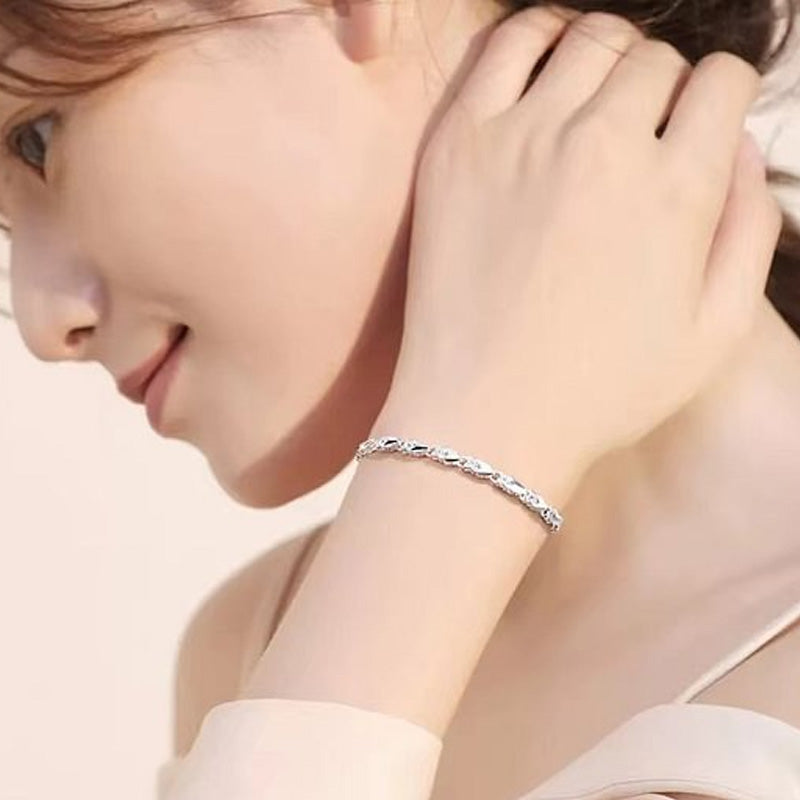 Pulseira Elegante de Trevo da Sorte Brilhante