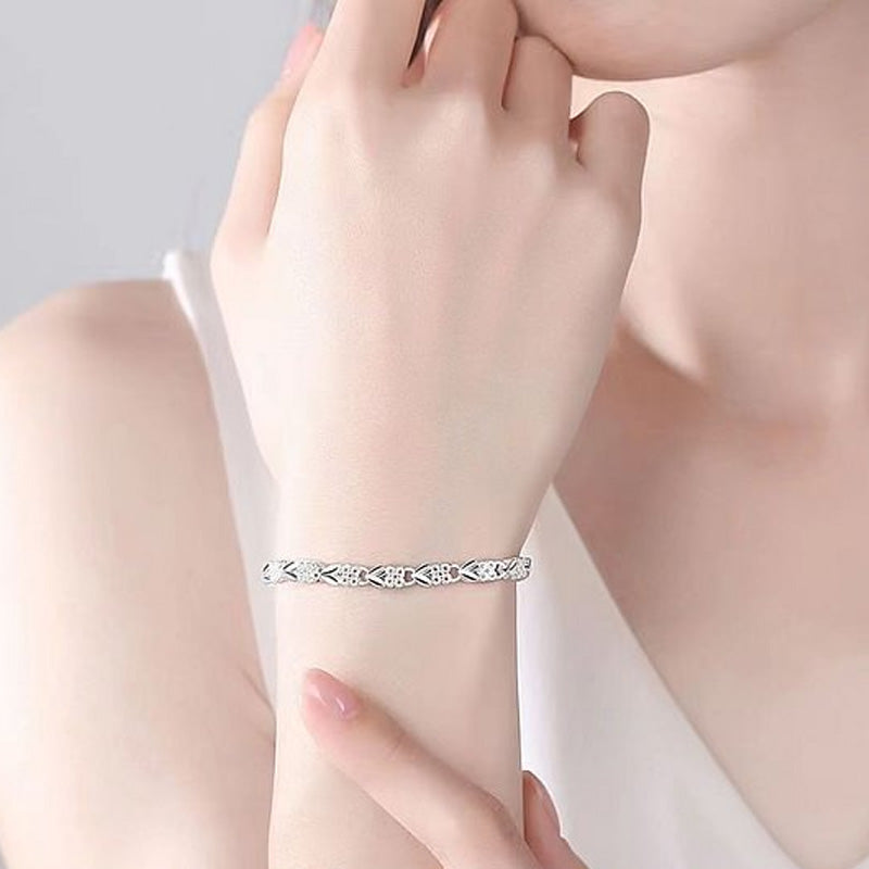 Pulseira Elegante de Trevo da Sorte Brilhante