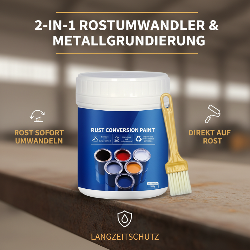 🛡️💧 50 % Rabatt❤️‍🔥Wetterfeste Rostumwandlungsfarbe für Metall